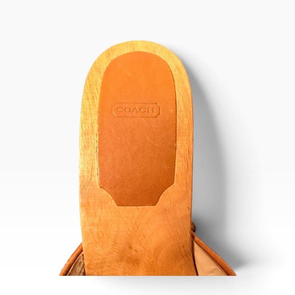 Vintage y2k Coach Brenda Blue Wood Clog Sandals - Picture 7 of 8